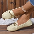 thumbnail image 5 of Women's French Style Loafers, Soft Sole Slip On Flats, Retro Metal Buckle Dress Shoes, Comfortable Walking Loafers for Daily Wear, 5 of 10