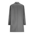 thumbnail image 4 of QQAMB Wool Blend Pea Coats for Women Notched Lapel Collar Single-Breasted Trench Coat Casual Mid Long Overcoat with Pockets Dark Gray L, 4 of 7