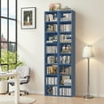 thumbnail image 3 of Homfa 8-Tier Media Tower, CD DVD Media Storage Unit with 4 Adjustable and 3 Fixed Shelves for Living Room Bedroom, 2PCS, Blue, 3 of 7
