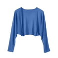 thumbnail image 3 of Feancey Bolero Shrugs for Women Open Front Cropped Cardigans Lightweight Knit Long Sleeve Cardigan Jackets 2026 Fashion Fall Outfits Blue Free Size, 3 of 7
