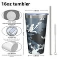 thumbnail image 4 of 16oz Tumblers Dark Blue Camo Irregular Pattern Stainless Steel Vacuum Insulated Double Wall Travel Tumbler Cups Mug with Lid and Straw,Cleaning Brush for Coffee,Tea, 4 of 4