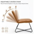 thumbnail image 3 of Dycanpo Modern Accent Chair Set of 2, 5 Positions Recline Waterproof Living Room Chairs, 17″H, Whiskey Brown, 3 of 8