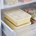 thumbnail image 5 of Food Grade Silicone Ice Cube Tray with Lid 6 Grid for Freezing Beverage, Beige, 5 of 6