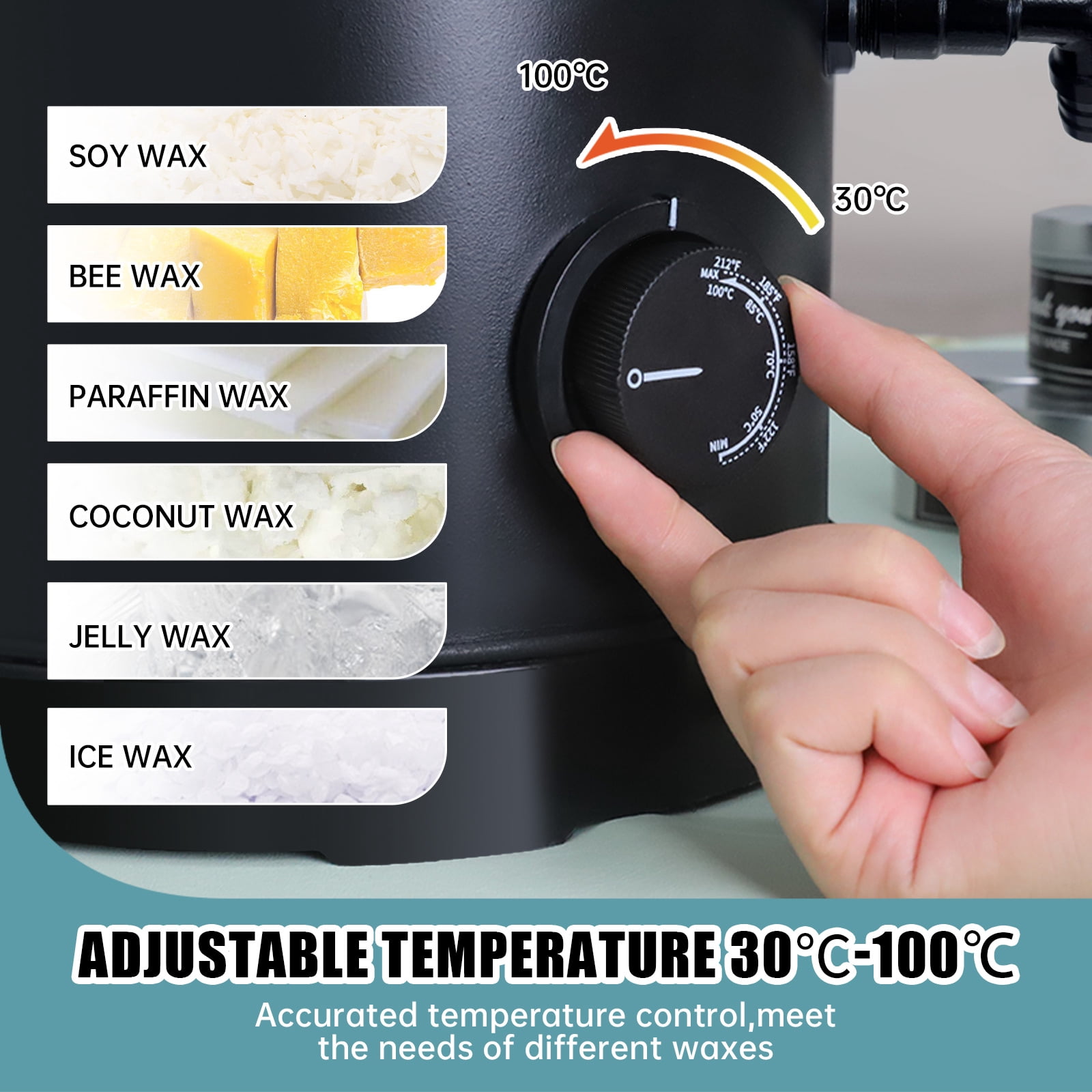 TOAUTO WMF-5L Wax Melter for Candle Making - Candle Wax Melting Pot with Faster Pour Spout and Temperature Controller, No Cloggy and Easy Clean Up