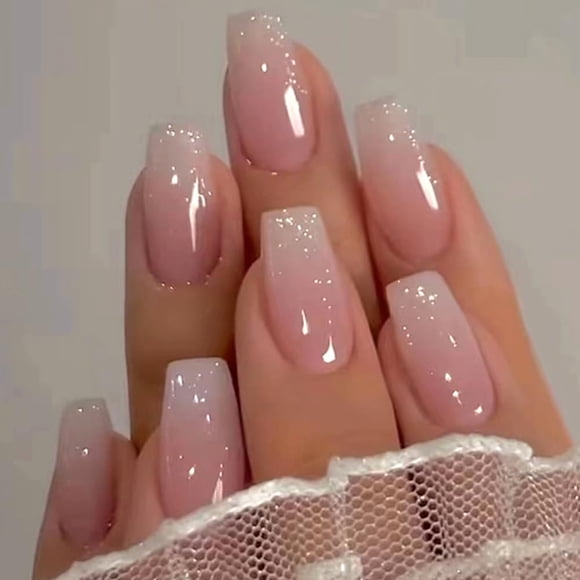 Uñas postizas Rupofuza Long Coffin de Press on Nails, 30 unidades, para mujer