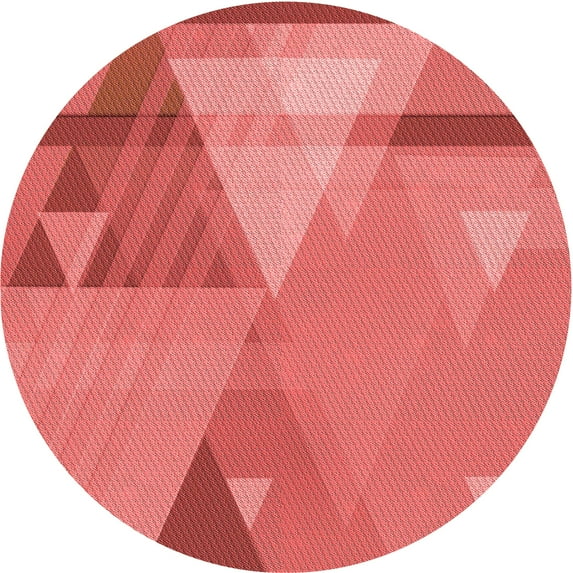 Ahgly Company Indoor Round Patterned Bean Red Area Rugs, 3' Round