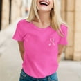 thumbnail image 4 of Cancer Shirts for Women Pink Ribbon Graphic Tees Short Sleeve Crewneck Cancer Awareness Shirt, 4 of 5