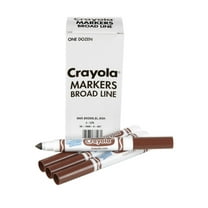 Crayola Ultra-Clean Washable Bulk Markers, Brown, Pack of 12