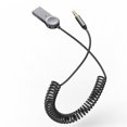 thumbnail image 1 of Deckon Receptor Bluetooth V5.0, conector auxiliar de 3,5 mm y adaptador USB Adaptador de audio inalámbrico con micrófono incorporado para altavoz de automóvil y transmisión de música (gris) Kuyhfg Bienvenido a Kuyhfg, 1 of 4