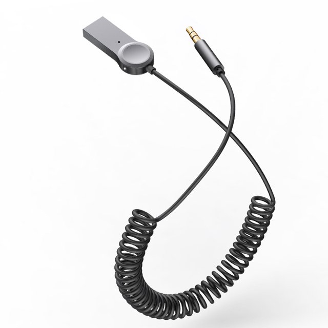 Deckon Receptor Bluetooth V5.0, conector auxiliar de 3,5 mm y adaptador USB Adaptador de audio inalámbrico con micrófono incorporado para altavoz de automóvil y transmisión de música (gris) Kuyhfg Bienvenido a Kuyhfg