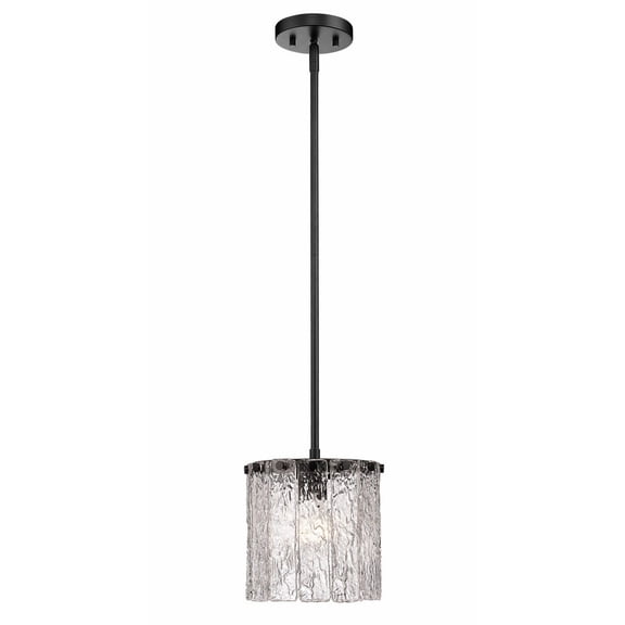 1943P8-MB-Z-Lite-Glacier - 1 Light Pendant In Contemporary Style-9 Inches Tall and 8.5 Inches Wide-Matte Black Finish