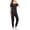 Black, variant on Scrubs for Women Set Modern Cutout Neck Top & Pocket Jogger Pants Nursing Esthetician Uniform Solid Stretch Workwear