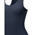 thumbnail image 4 of A2Y Women's Fashion Basic Premium Cotton Racerback Tank Body Suit Navy L, 4 of 5