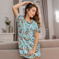 thumbnail image 3 of Balery Cute Otters Pattern Womens Short Sleeve Sleepshirt Scoopneck Cute Nightdress Comfy Nightgown Loungewear Dress, 3 of 6