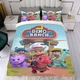 thumbnail image 4 of Dino Rancho Conjunto de sábanas temático, trío de piezas, cómodo y amigable con la piel, diseño único, regalo de decoración para el hogar para familiares, amigos y fans, 90 cm * 190 cm, 4 of 6