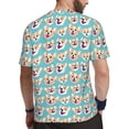 thumbnail image 2 of Wukai Cute Corgi Head Print Men's Short-Sleeved Mesh T-Shirt,Quick-Dry Short Sleeve Workout T-Shirt-, 2 of 8