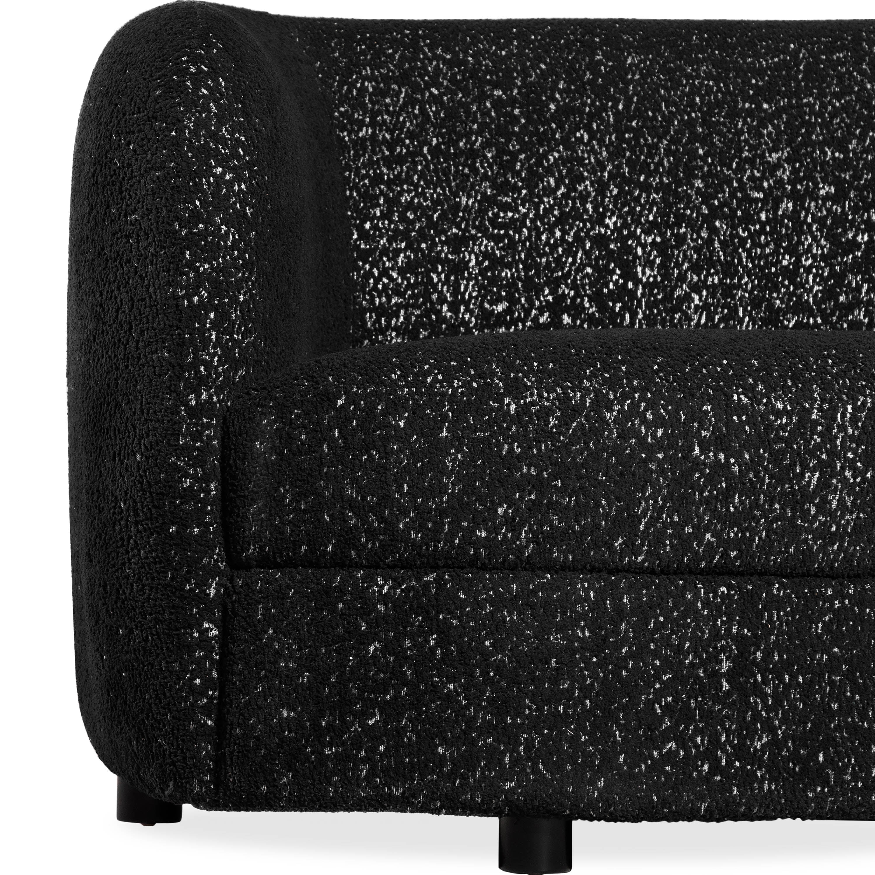 Furniture of America Sonya Tuxedo Style Upholstered Boucle Fabric Black Sofa