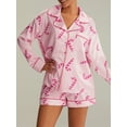thumbnail image 5 of Rdhnmea Women's 2 Piece Christmas Pajama Set Dessert Print Long Sleeves Shirt + Elastic Shorts Xmas Pjs Jammies Loungewear Soft Sleepwear, 5 of 8