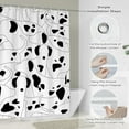 thumbnail image 4 of Black and White Dog Shower Curtain, Minimalist Line Art Abstract Print, Waterproof Polyester Fabric Bath Curtain with Hooks 60"W x 72"L (Pack of 1), 4 of 6