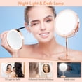 thumbnail image 7 of YUOY Lighted Makeup Mirror, Vanity Mirror with LED Lights and 10x Magnifying Mirror,  8 inch Rechargeable 2 sided Cosmetic Mirror, Rose Gold, 7 of 7