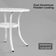 thumbnail image 6 of Hassch Aluminum Patio Table with Phoenix Motif, 23.6" Round Outdoor Bistro Table with Umbrella Hole, Weather-Resistant for Garden, Balcony, or Poolside (White), 6 of 10