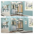 thumbnail image 4 of L6 Garment Rack L Shaped Clothes Rack for Corner, Metal Freestanding Closet Heavy Duty Clothing Rack for Hanging Clothes, 43.3" L x 43.3" W x 76.4" H, Max Load 700LBS, Medium Size (White), 4 of 7