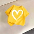 thumbnail image 2 of HAiming Girls Summer T Shirts Short Sleeve Printed Cute Trendy Tee Vacation Workout Kids Tops Solid Color Casual Scoop Neck Blouses, 2 of 5