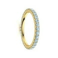 thumbnail image 2 of Aquamarine Round 2 mm Full Eternity Wedding Band Ring 925 Sterling Silver Yellow Gold Plated Gemstone Jewelry For Women Gift By KIRAN FINE JEWELS, 2 of 5