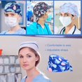 thumbnail image 4 of Cotton Operating Hats Nurses Gourd-shaped Dull Polish Assorted Colors Buttons Christmas Day Bouffant Caps, 4 of 5