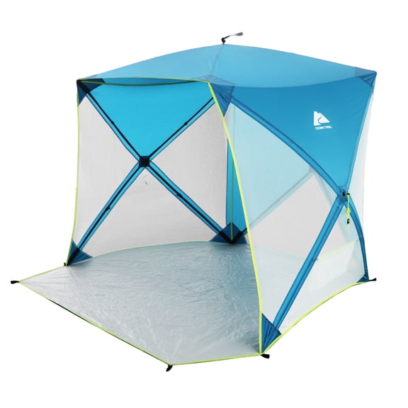 Ozark Trail 82" x 70" Pop Up Beach Shelter, with UPF50 Protection, Blue