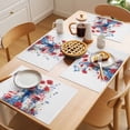 thumbnail image 5 of Independence Day Placemats Set of 2, Red Blue Watercolor Flora American Flag Non-Slip Place Mats Washable Table Mats for Kitchen Dining Table Decorations Indoor/Outdoor, 5 of 9