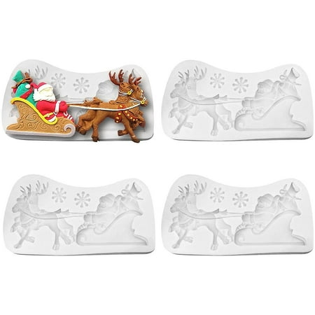 

Soarflight Christmas Chocolate Moulds Santa Claus With Sleigh Christmas Baking Mould Fondant Candy Silicone Molds For Christmas Party Supplies Cake