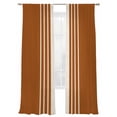 thumbnail image 2 of Burnt Orange Beige Striped Semi Sheer Curtains 84 Inch Length 2 Panels Set, Modern Farmhouse Retro Lines Sheer Kitchen Curtain Privacy Voile Window Curtain for Living Room Bedroom Rod Pocket Drapes, 2 of 7