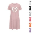 thumbnail image 3 of yievot Valentines Nightgowns for Women Soft Nightshirts Short Sleeve Sleepshirts Heart Printed Round Neck Loungewear Sleepwear, 3 of 3