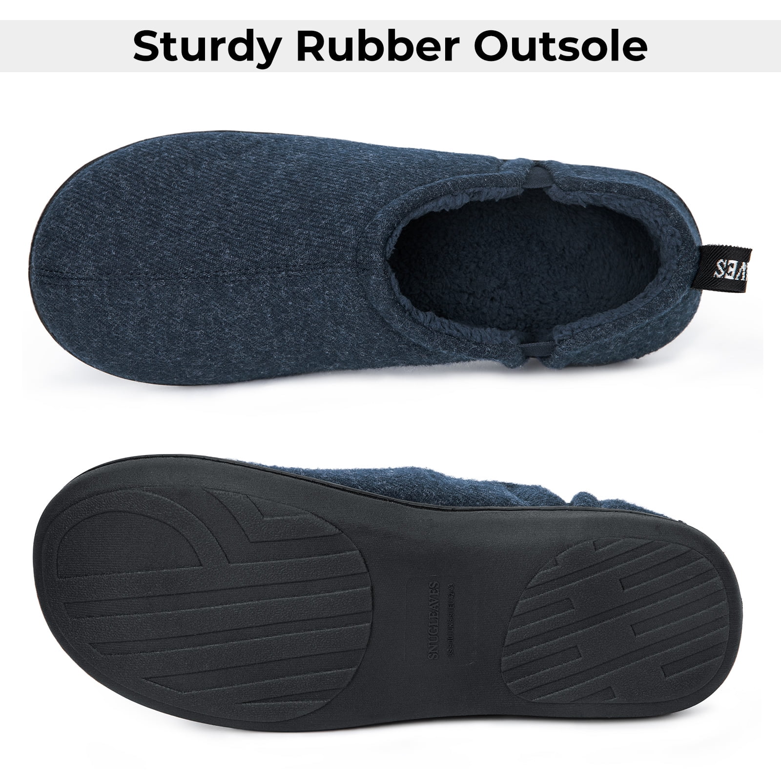 Snug Leaves Men's Fuzzy Wool Felt Memory Foam Slippers, 47% OFF