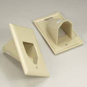 White InstallerParts 3-Gang Recessed Low Voltage Cable Plate