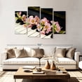 thumbnail image 2 of Elephant Stock Flowers On Piano Wall Art - Horizontal Multi Panel Canvas - Living Room Wall Decor - Music Multi Panel - Black And Pink Decor - 84" x 54", 2 of 8