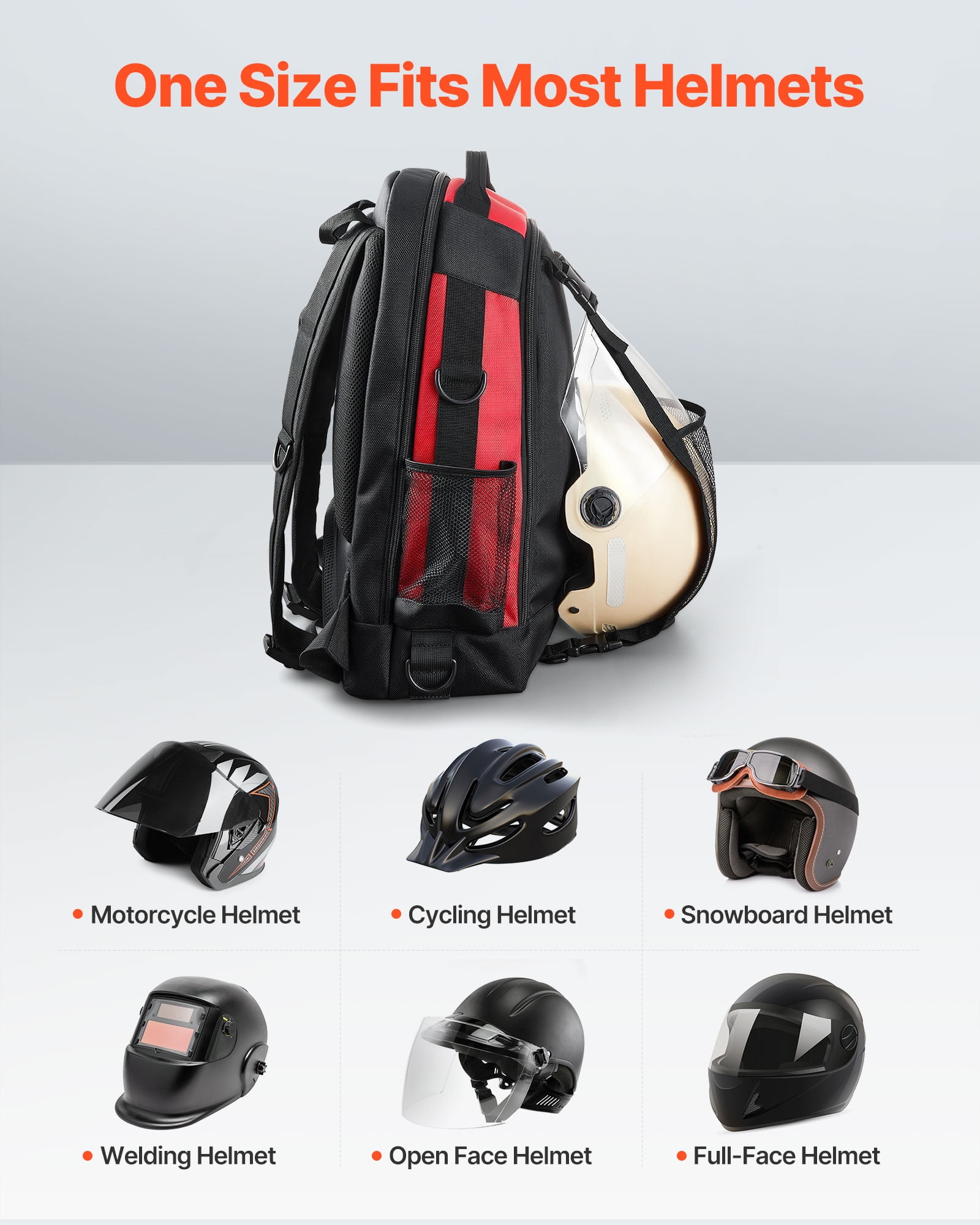 VEVOR Welding Backpack, 25.2L Welder Backpack for Tools and Helmet, 1680D High-Density Polyester Extreme Gear Pack with Helmet Bag, Multi-Purpose Gear Storage Bag for Welding, Outdoor Camping