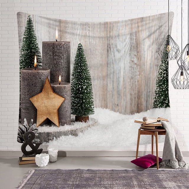 Tapiz de Navidad Árbol de Navidad Tela de Papá Noel Tela de pared Calcetines de Navidad Regalo de Navidad Tapiz colgante de pared Sailing Electrónica