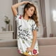 thumbnail image 3 of Disketp Home Sweet Home Floral para Camisón Corto de Manga Corta para Mujeres, Camisón Cómodo con Escote Redondo, Bonito y Confortable, 3 of 6