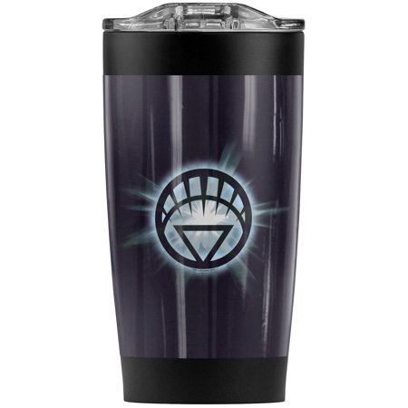 Green Lantern White Glow Stainless Steel Tumbler 20 oz Coffee Travel Mug/Cup Vacuum Insulated & Double Wall with Leakproof Sliding Lid | Great for Hot Drinks and Cold Beverages