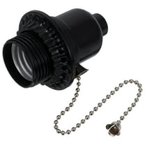 LITINKIMI 1Pcs Black Light Socket Extender with Pull Chain for Indoor Use