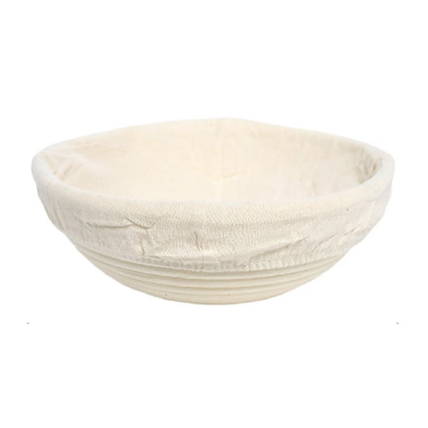 Cesta de fermentación redonda de ratán Banneton para hacer pan de masa madre. Incluye forro. Cestas de fermentación tejidas a mano naturales para panaderos caseros. Modelado de pan artesanal.
