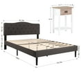thumbnail image 2 of VECELO (Set of 3) Bedroom Set Upholstered Bed Frame and 2 Nightstand, 2 of 5