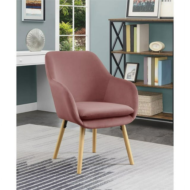 Convenience Concepts Chaise d'Appoint en Tissu Velours Rose avec Charlotte Take-a-Seat