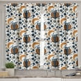 thumbnail image 2 of Ambesonne Owl Valance & Curtain, Scandinavian Style Birds Art, 55"x24", Burnt Orange and Slate Blue, 2 of 7