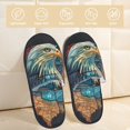 thumbnail image 2 of Balery Stained Glass Eagle USA Pantuflas de Casa de Felpa Silenciosas con Diseño Estampado, Zapatillas Cómodas Antideslizantes de Algodón para Interior-Medium, 2 of 8