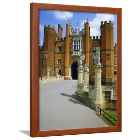 The Queen's Beasts on the Bridge Leading to Hampton Court Palace, Hampton Court, London, England Framed Print Wall Art By Walter (Best Medieval Towns In England)