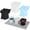 black, blue, white, variant on shuaien 3 Pcs Elevated Cat Bowls with Non-Slip Mat, 15 Degree Tilted Cat Food Bowls, Anti Vomit & Whisker Friendly Dishes 3 Raised Pet Bowls for Cats and Small Dogs