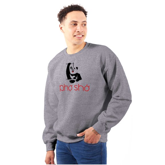 Funny Food Noodle Pun Pho Sho Panda Sweatshirt for Men or Women Brisco Brands S
